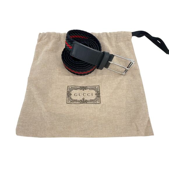 GUCCI Braided Elastic Webbing Belt in Black 115cm | 46in - Picture 3 of 16